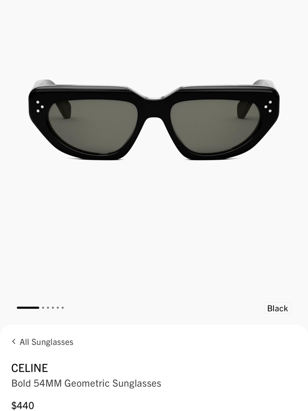 Celine Black Cat-Eye Sunglasses with Dark Lenses